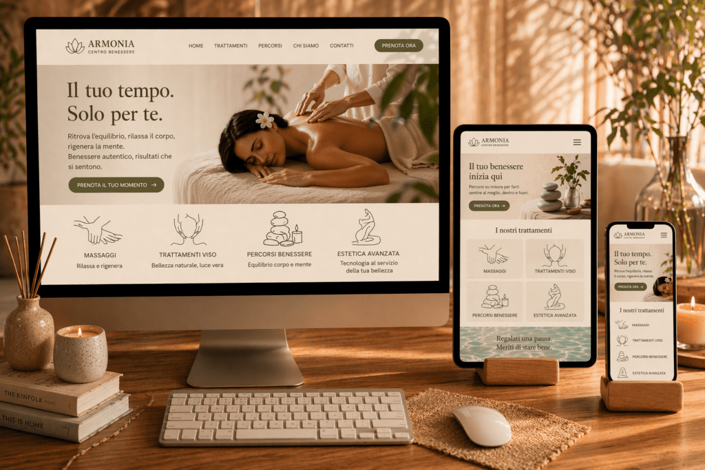 Trendy design per siti di bellezza e benessere